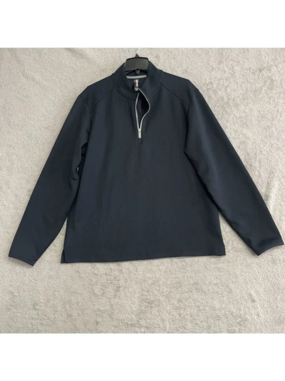 Kirkland Signature Men's L Navy Quarter-Zip Pullover Scuba Sweatshirt  M1000
